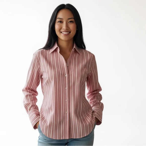 Moda international ladies, striped button-down blouse. M. Very good condition. - Picture 2 of 12